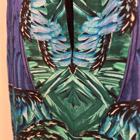 Peacock Print Bodycon Dress – Medium - Picture 3 of 4